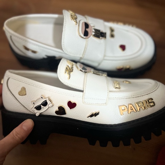 Karl Lagerfeld White Loafers - Picture 2 of 6